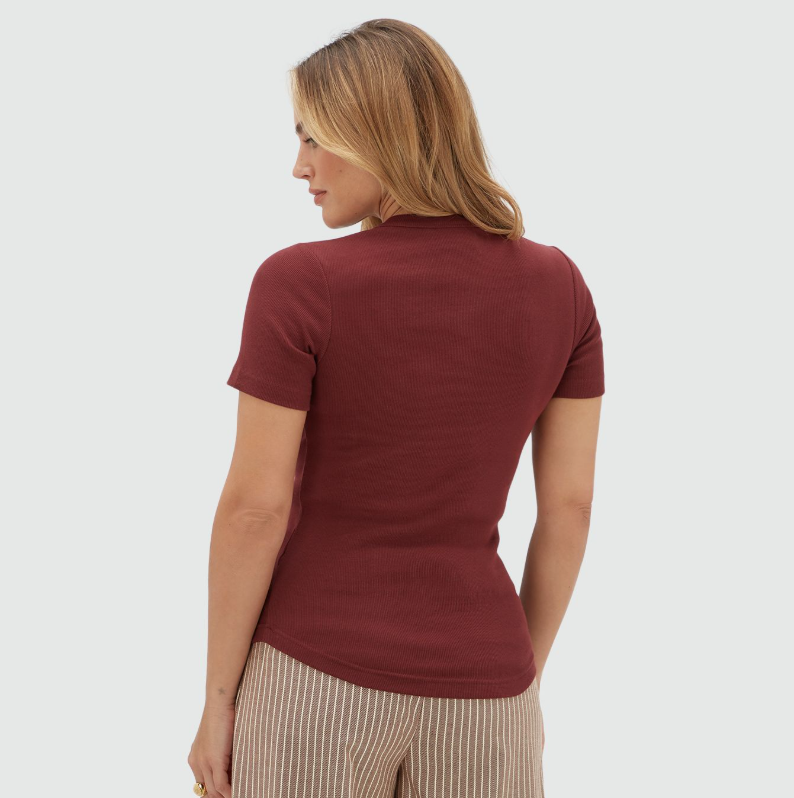 JOSH V T-SHIRT JV-CODY SLIM FIT MET LOGO BURGUNDY