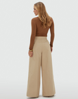 JOSH V PANTS JV-VEN MID RISE WIDE LEG PANTALON BEIGE