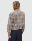 JOSH V JACKET JV-PEPPER OVERSIZED COGNAC CHECK