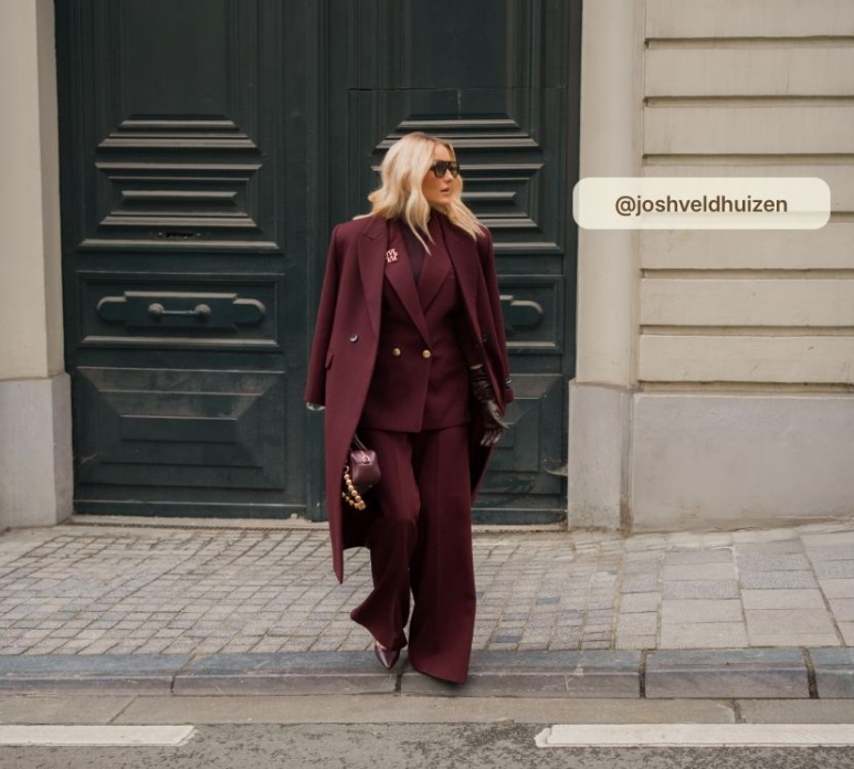 JOSH V BLAZER JV-DEE OVERSIZED BURGUNDY