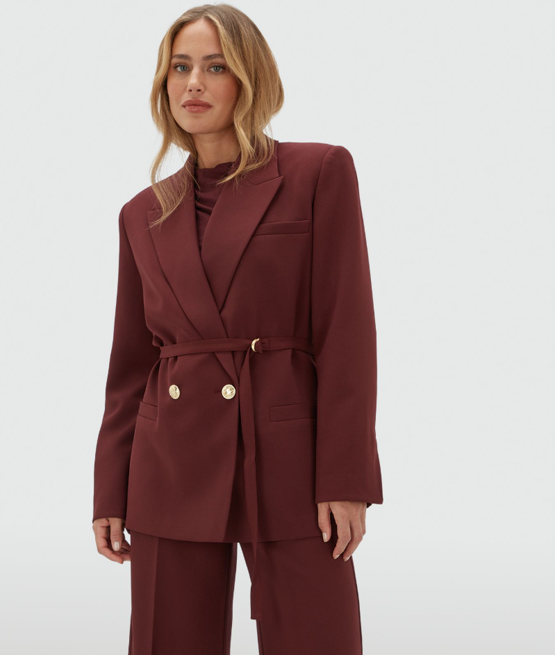 JOSH V BLAZER JV-DEE OVERSIZED BURGUNDY