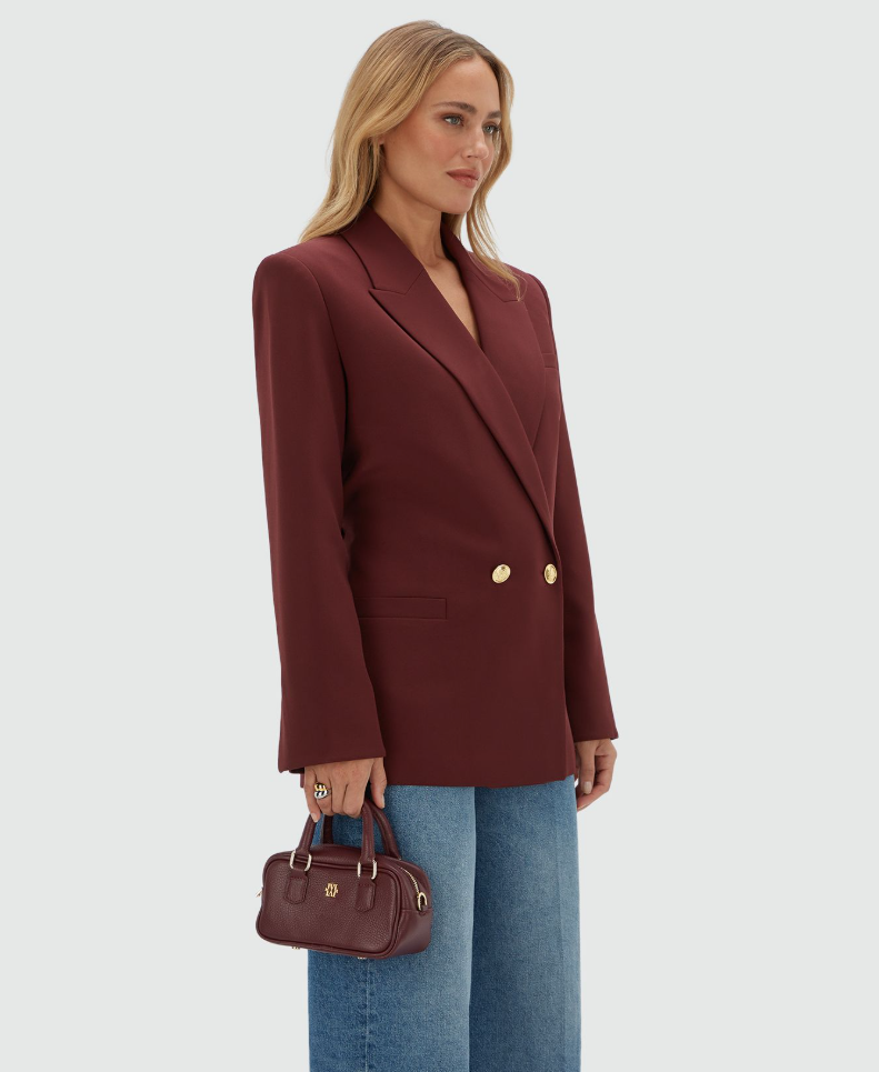 JOSH V BLAZER JV-DEE OVERSIZED BURGUNDY