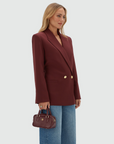JOSH V BLAZER JV-DEE OVERSIZED BURGUNDY