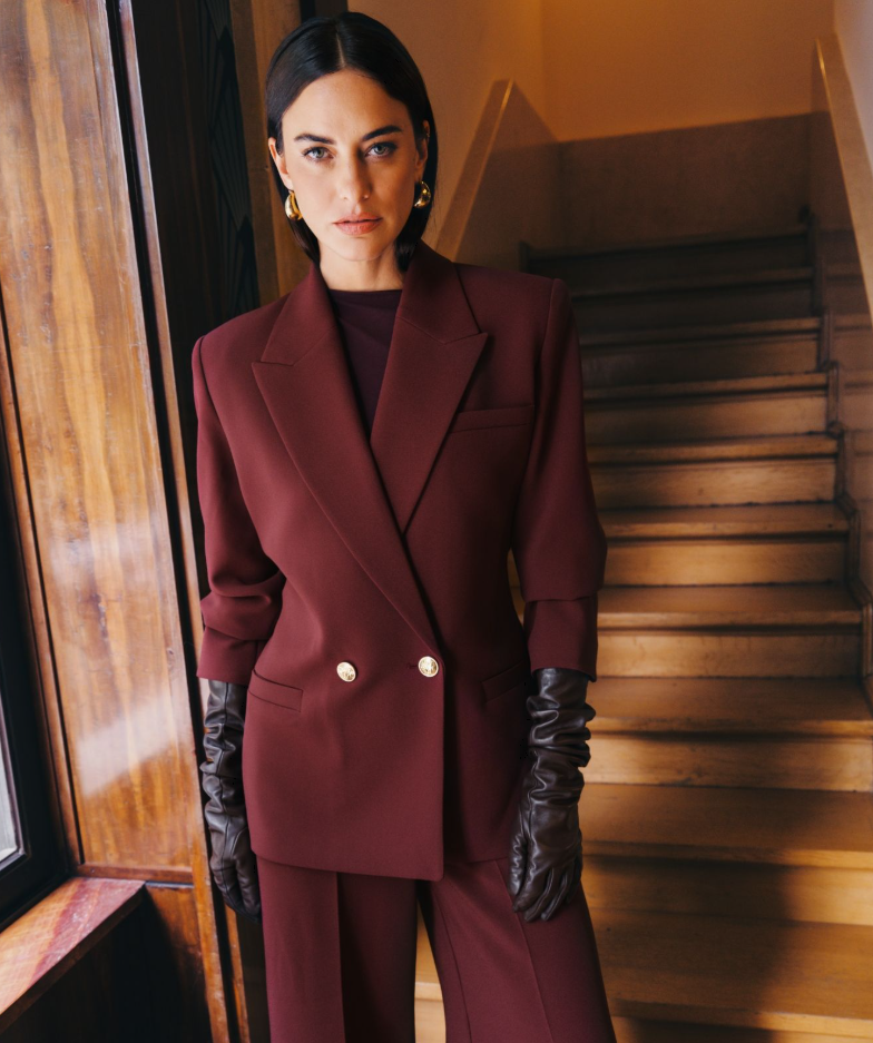 JOSH V BLAZER JV-DEE OVERSIZED BURGUNDY