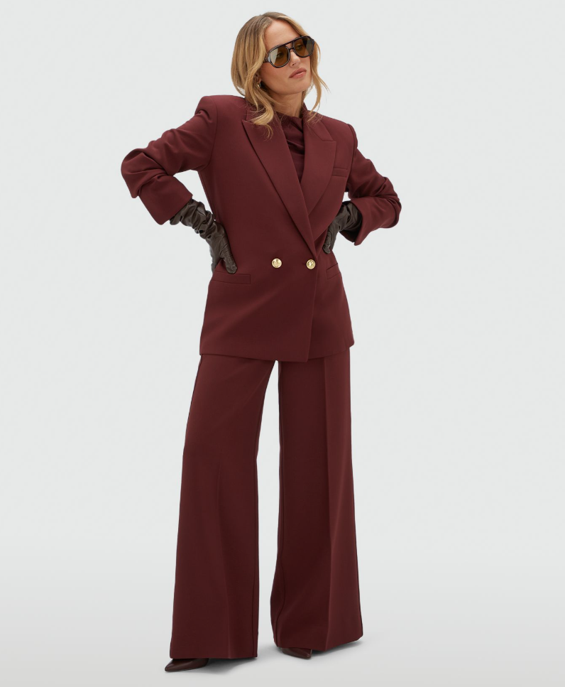 JOSH V BLAZER JV-DEE OVERSIZED BURGUNDY