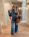 JOSH V JEANS JV-GLORIA HIGH WAISTED WIDE LEG BLUE DENIM