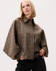 CATWALK JUNKIE JAS CHECK CAPE JACKET CARAMEL