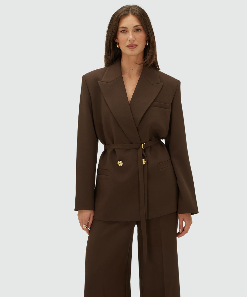 JOSH V BLAZER JV-DEE OVERSIZED BROWN