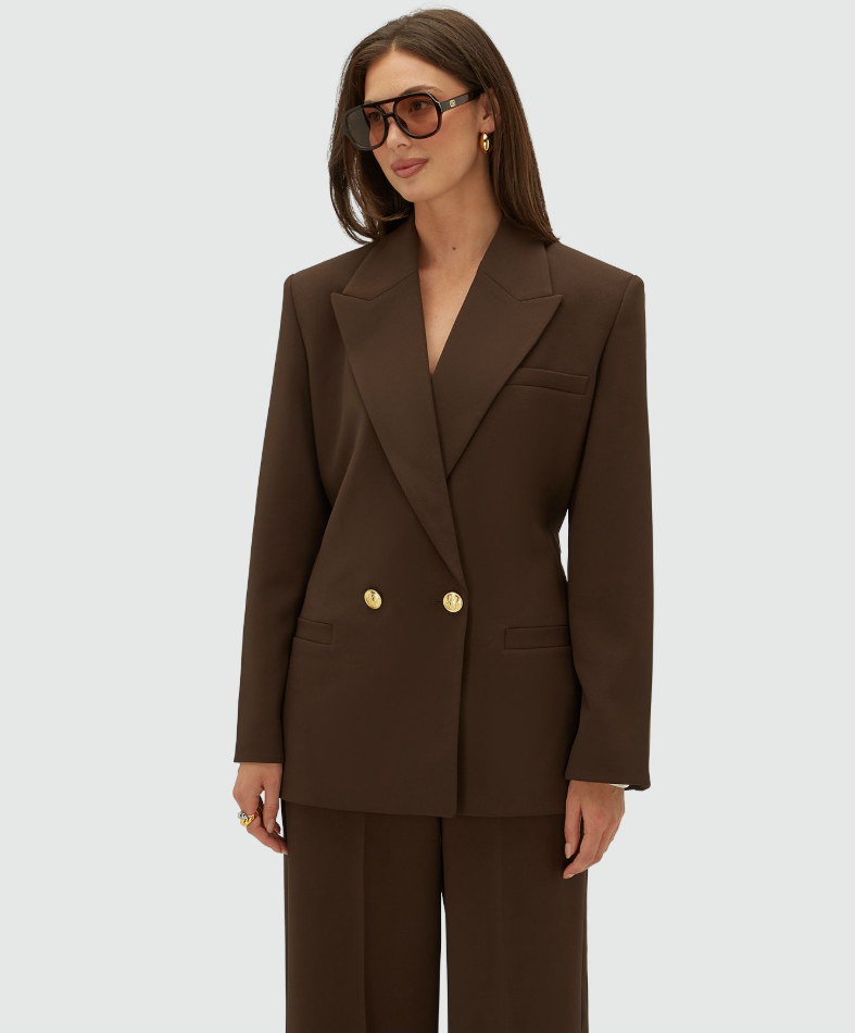 JOSH V BLAZER JV-DEE OVERSIZED BROWN