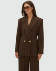 JOSH V BLAZER JV-DEE OVERSIZED BROWN
