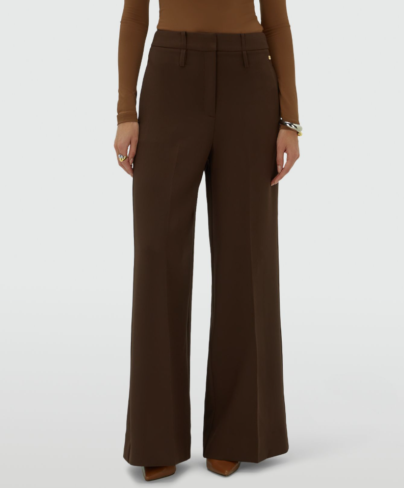 JOSH V PANTS JV-SKY HIGH WAISTED WIDE LEG BROWN