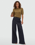JOSH V PANTS JV-INDRA HIGH WAISTED DARK BLUE CHAMBRAY