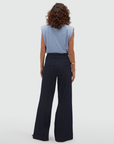 JOSH V PANTS JV-INDRA HIGH WAISTED DARK BLUE CHAMBRAY
