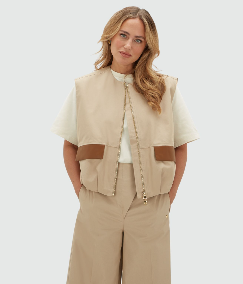 JOSH V GILET JV-PACEY OVERSIZED BEIGE