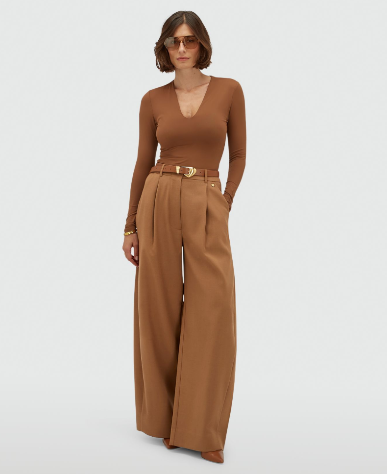 JOSH V PANTS JV-KYLE HIGH WAISTED BALLOON FIT COGNAC