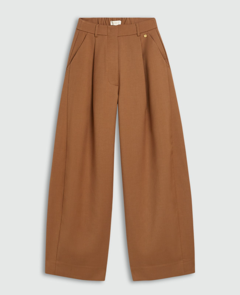 JOSH V PANTS JV-KYLE HIGH WAISTED BALLOON FIT COGNAC