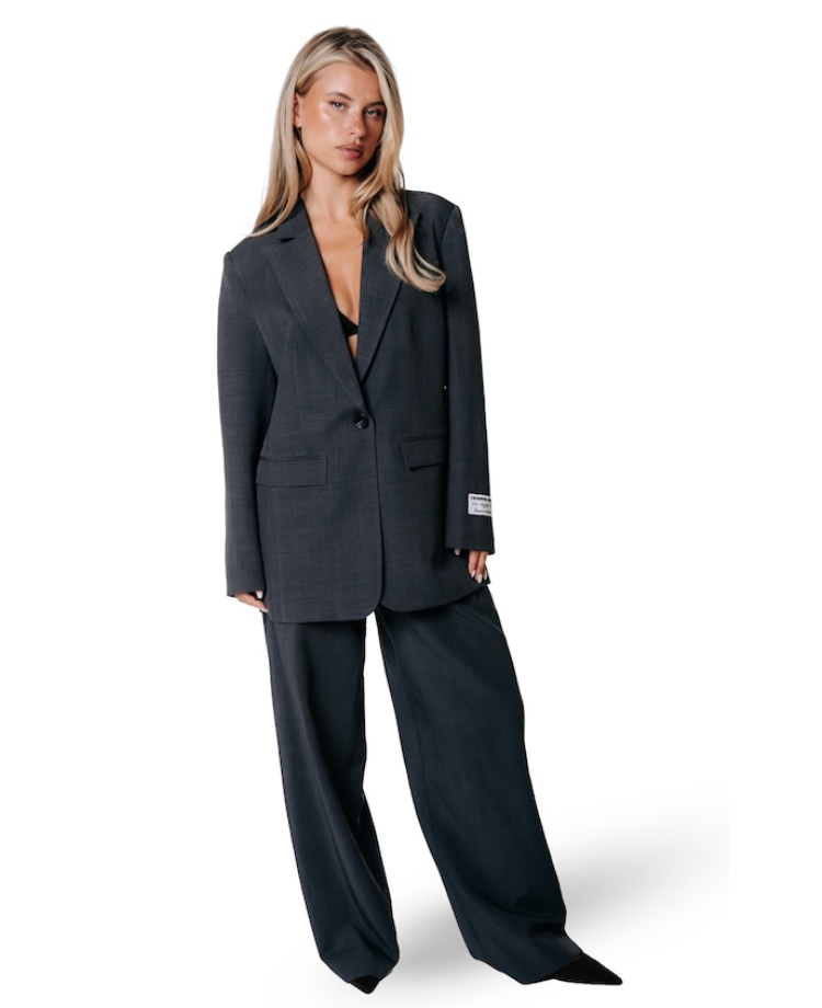 COLOURFUL REBEL PANTS MAGGY TAILORED DARK GREY