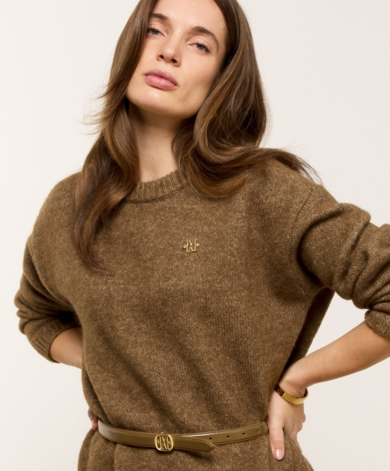 JOSH V PULLOVER JV-ELINA OVERSIZED WITH WOOL KHAKI