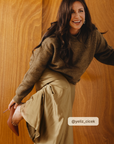 JOSH V PULLOVER JV-ELINA OVERSIZED WITH WOOL KHAKI