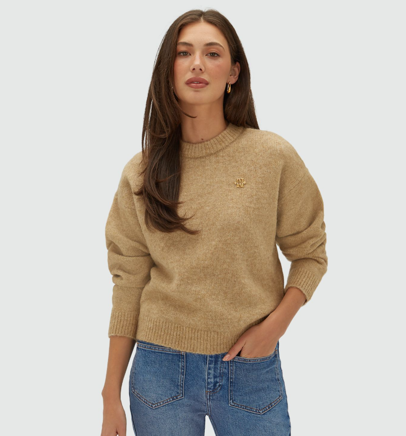 JOSH V PULLOVER JV-IZE OVERSIZED TRUI LIGHT BROWN MELANGE