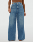 JOSH V JEANS JV-GLORIA HIGH WAISTED WIDE LEG BLUE DENIM