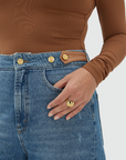 JOSH V JEANS JV-GLORIA HIGH WAISTED WIDE LEG BLUE DENIM
