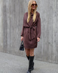 A-VIEW JURK SINDA DRAPE DRESS DARK BROWN