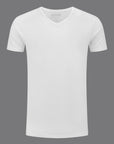 SLATER T-SHIRT BASIC FIT V-HALS 2-PACK WHITE