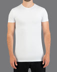SLATER T-SHIRT STRETCH RONDE HALS 2-PACK WHITE