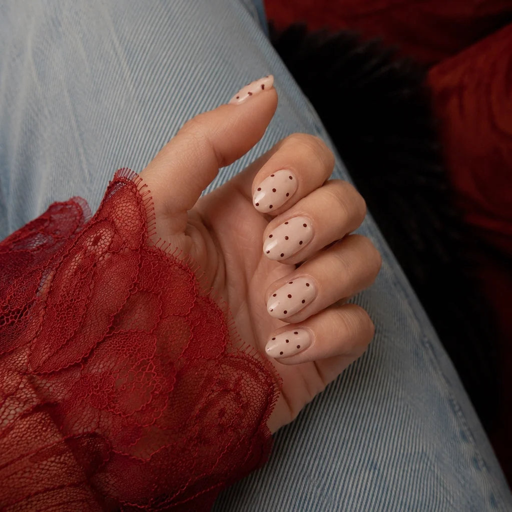 FREAKY NAILS GELNAGELS PRESS-ON LIGHTPINK POLKA DOTS ♥