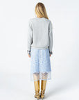 COSTER COPENHAGEN SWEATER WITH CUFF DETAIL GREY MELANGE