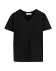 COSTER COPENHAGEN T-SHIRT WITH V-NECK MID SLEEVES BLACK