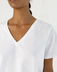 COSTER COPENHAGEN T-SHIRT WITH V-NECK MID SLEEVES WHITE