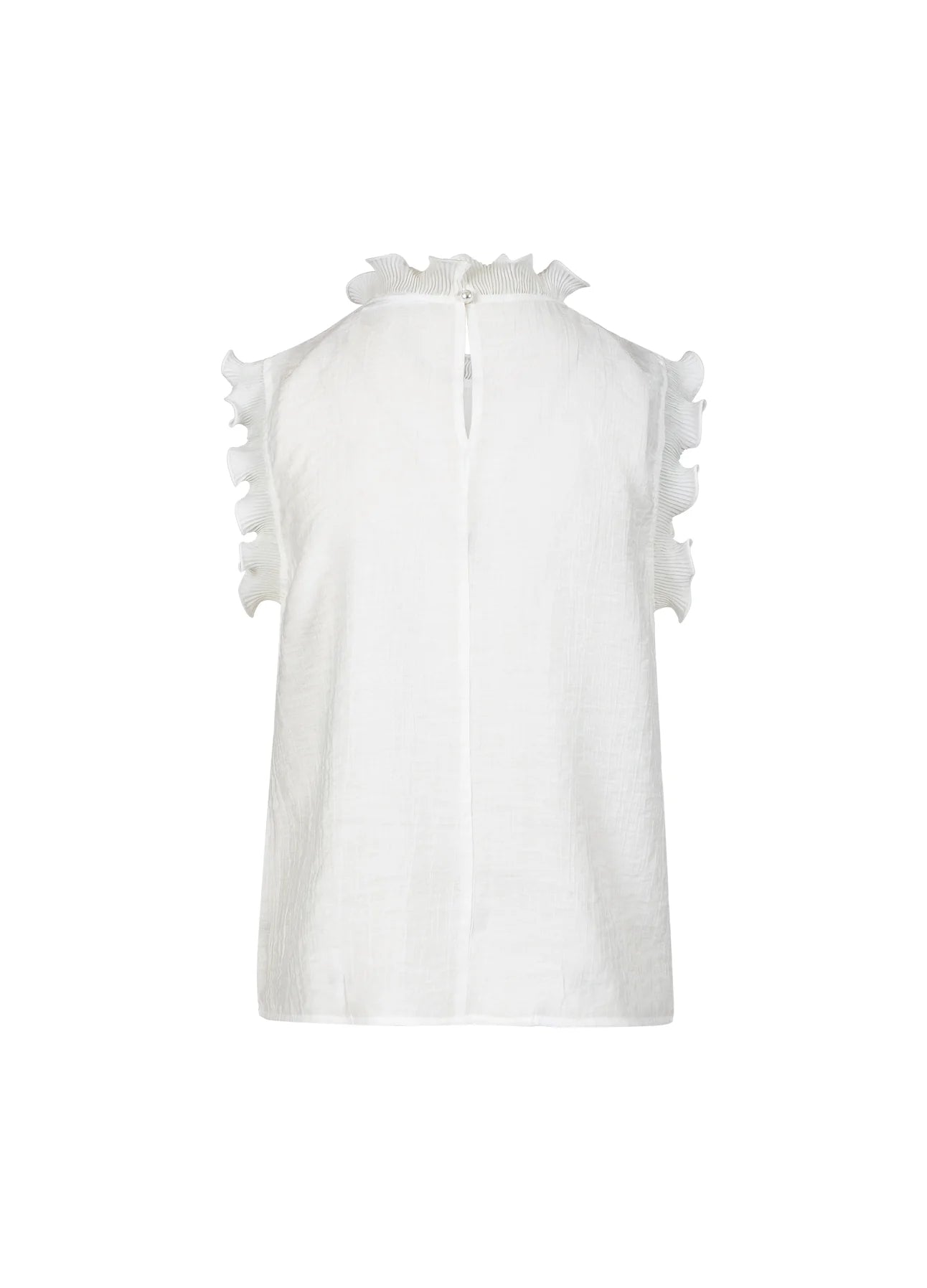 COSTER COPENHAGEN TOP WITH RUFFLES WHITE