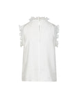 COSTER COPENHAGEN TOP WITH RUFFLES WHITE