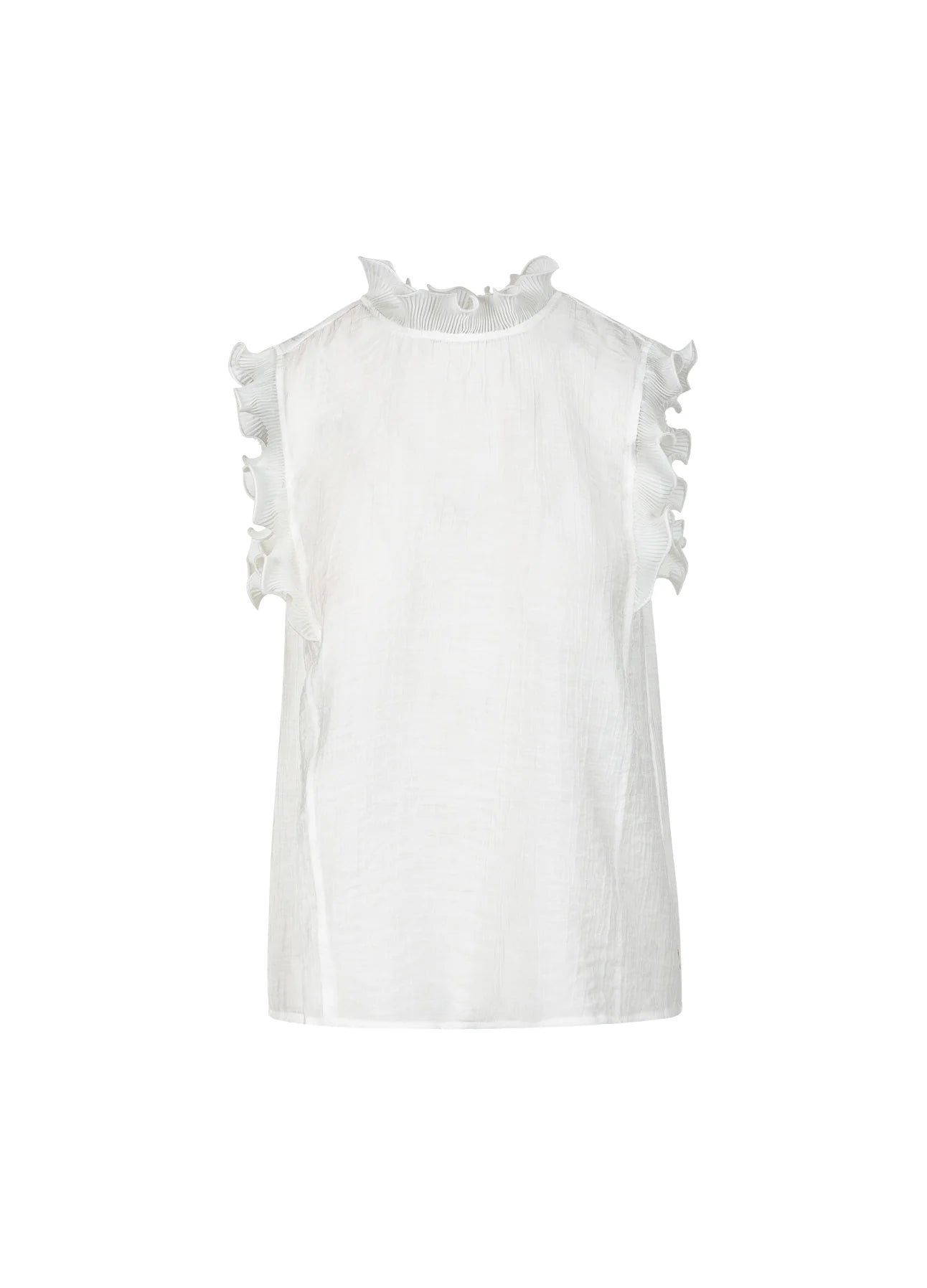 COSTER COPENHAGEN TOP WITH RUFFLES WHITE