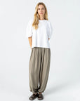 COSTER COPENHAGEN BLOUSE TOP WITH VOLUME SLEEVES WHITE