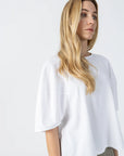 COSTER COPENHAGEN BLOUSE TOP WITH VOLUME SLEEVES WHITE