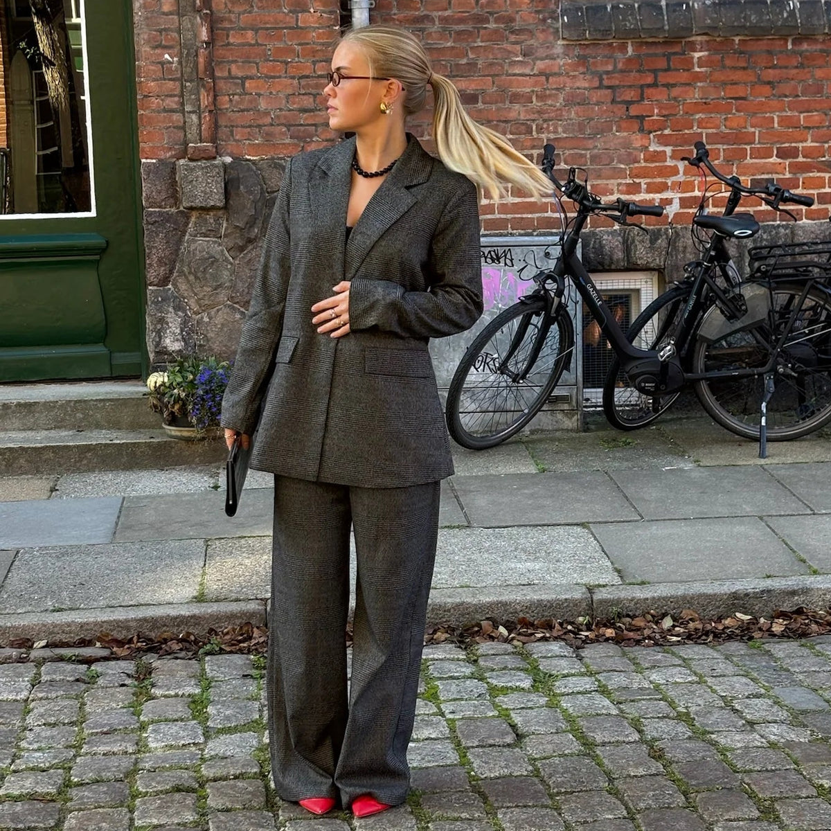 SISTERS POINT PANTS VIKSA-PA2 GREY CHECK