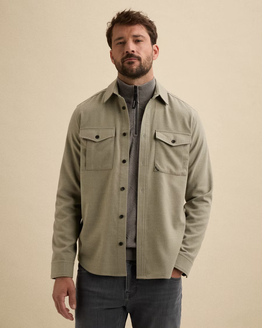 VANGUARD OVERSHIRT BRUSHED MELANGE TWILL FOREST FOG