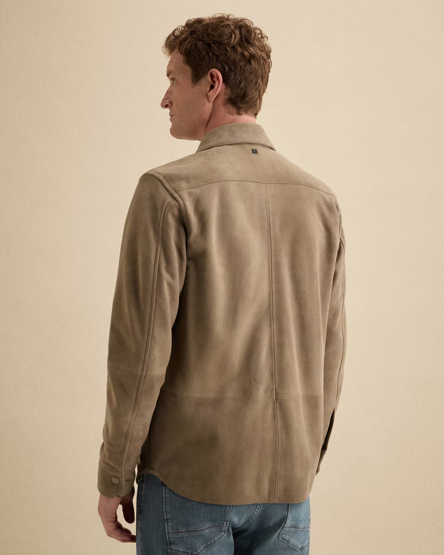 VANGUARD OVERSHIRT SUEDE SHIRT JACKET GREIGE