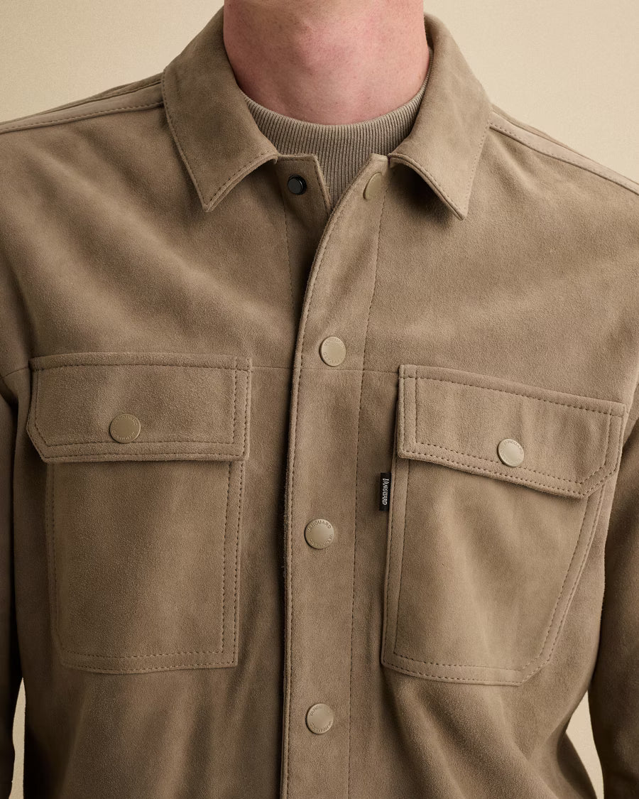 VANGUARD OVERSHIRT SUEDE SHIRT JACKET GREIGE