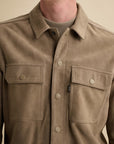 VANGUARD OVERSHIRT SUEDE SHIRT JACKET GREIGE