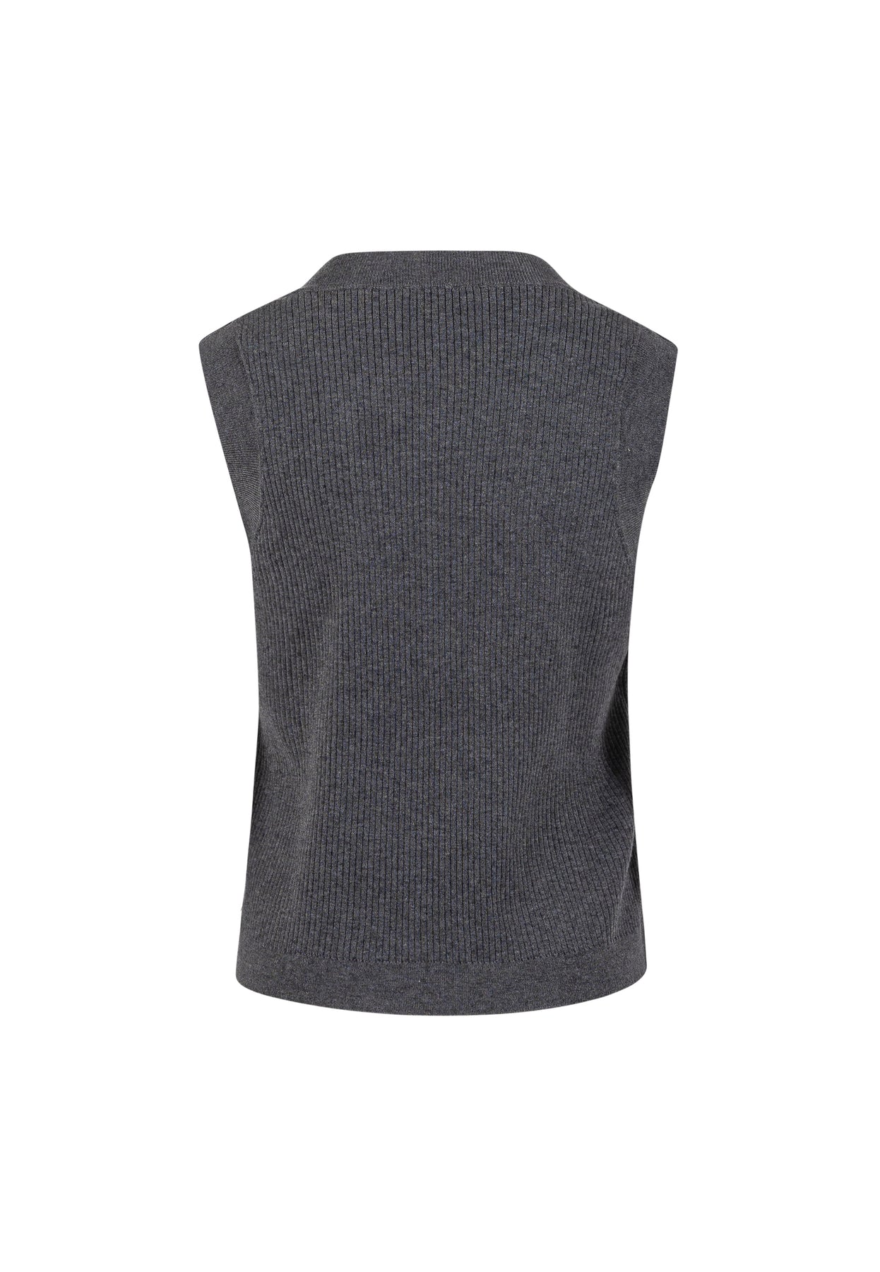 COSTER COPENHAGEN GILET WITH KNIT BACK ASPHALT GREY