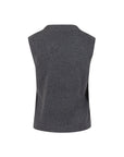COSTER COPENHAGEN GILET WITH KNIT BACK ASPHALT GREY