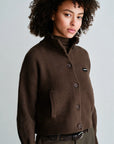 PENN&INK N.Y VEST RIB JACKET CARDIGAN TABAC