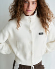 PENN&INK N.Y VEST RIB JACKET CARDIGAN ECRU