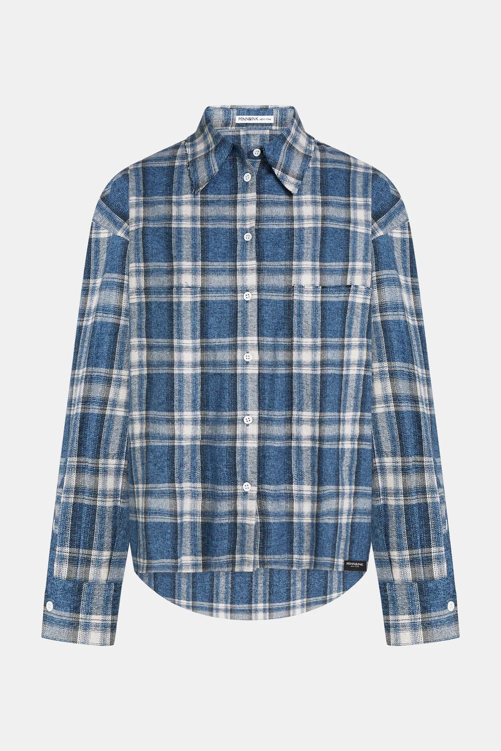 PENN&amp;INK N.Y BLOUSE BLUE CHECK