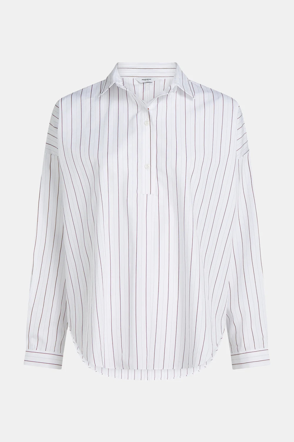 PENN&amp;INK N.Y BLOUSE AUBERGINE STRIPED
