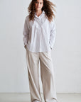 PENN&INK N.Y BLOUSE AUBERGINE STRIPED